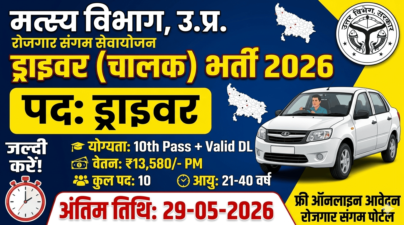 UP Matsya Vibhag Driver Recruitment 2026
