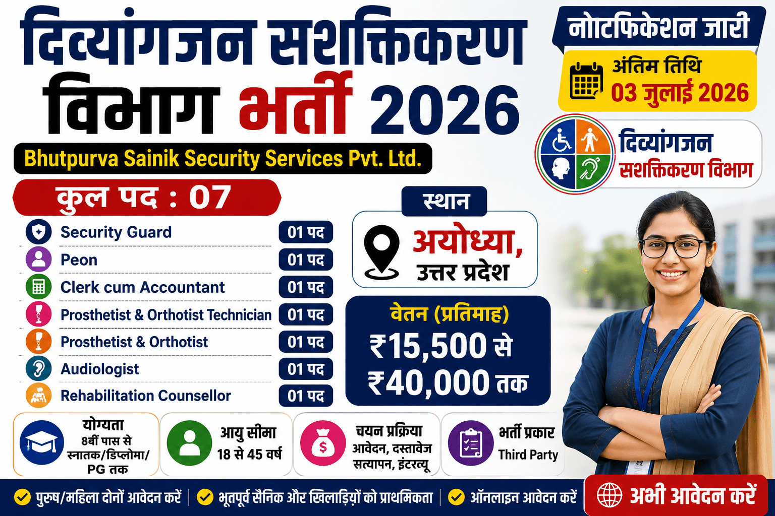 Divyangjan Sashaktikaran Vibhag Bharti 2026