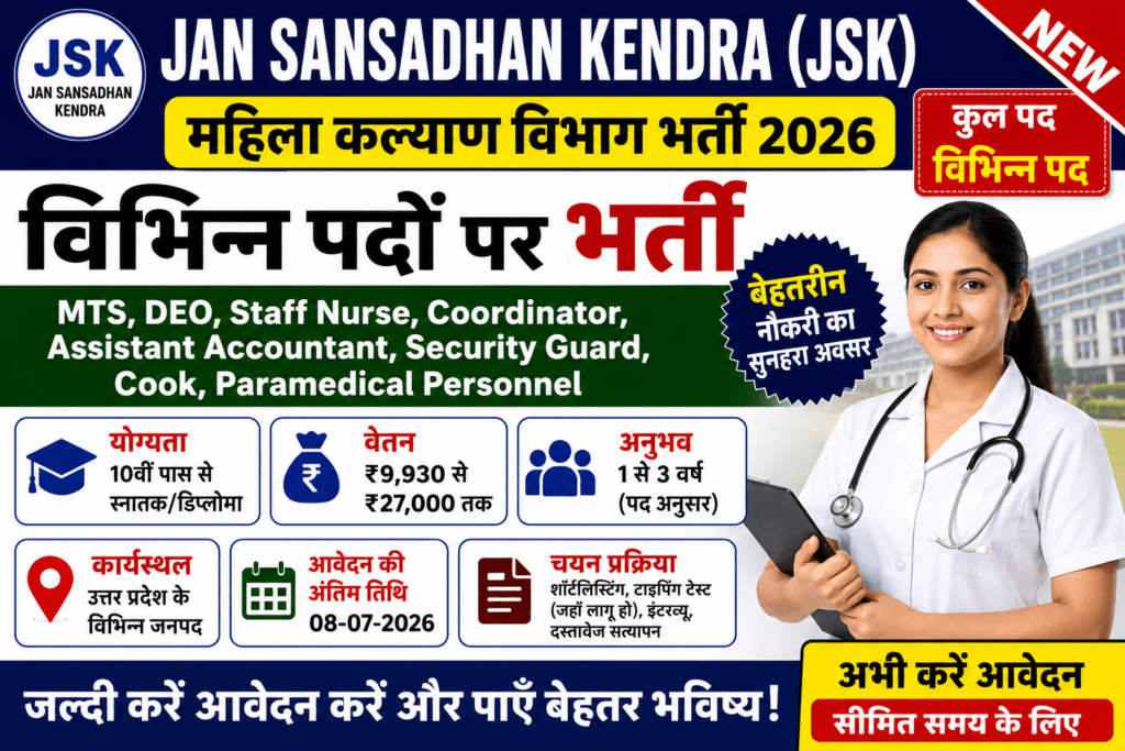 Jan Sansadhan Kendra Recruitment 2026
