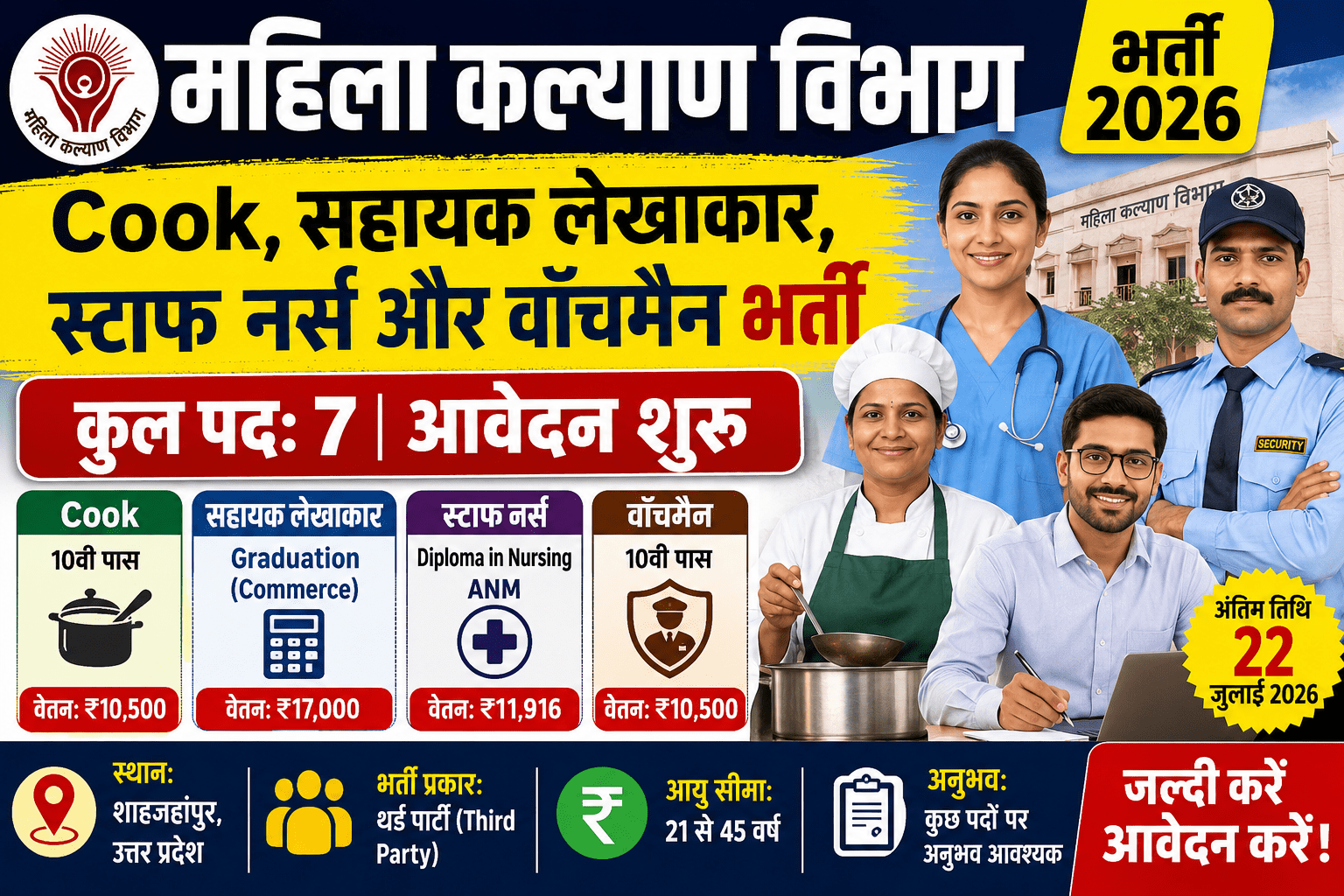 Mahila Kalyan Vibhag Recruitment 2026