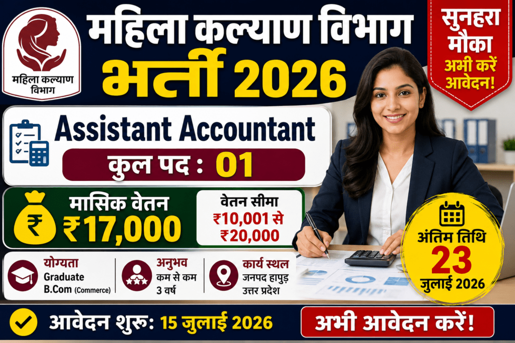 Mahila Kalyan Vibhag Vacancy 2026