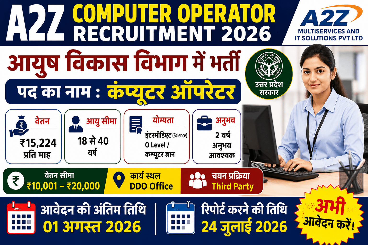 A2Z Computer Operator Recruitment 2026