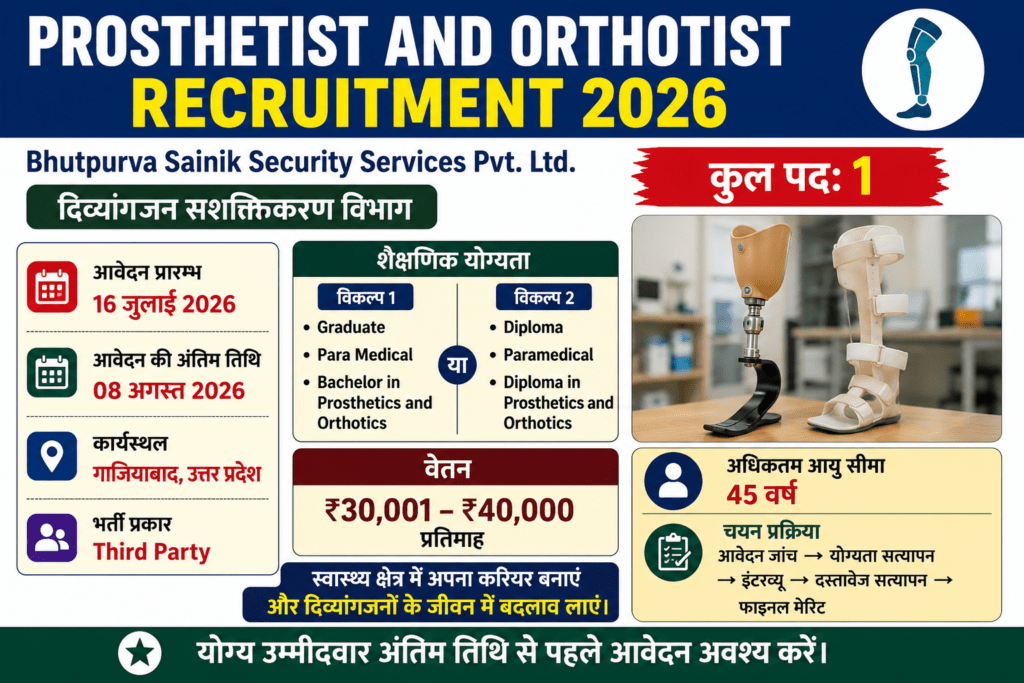Prosthetist Recruitment 2026